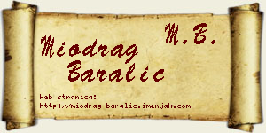 Miodrag Baralić vizit kartica